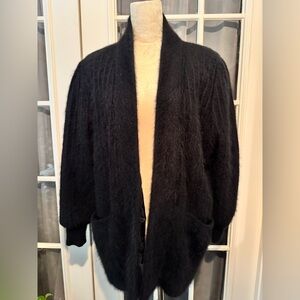 Vintage Stillman Studio Angora Cocoon Cardigan Coat Lined Korea 80s 90s